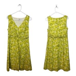 Boden Tropical Flora Fauna V-Neck Fit & Flare Sun Casual Sleeveless Dress
